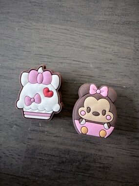 CROCS Pink & Brown Minnie Tsum Tsum Shoe Charms - Bow Accents